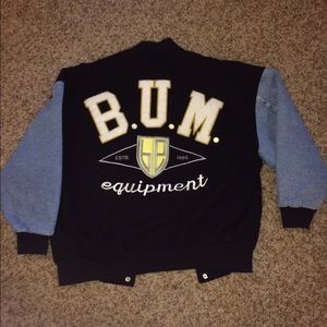 B.U.M equipment wool & denim lettermans jacket